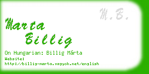 marta billig business card